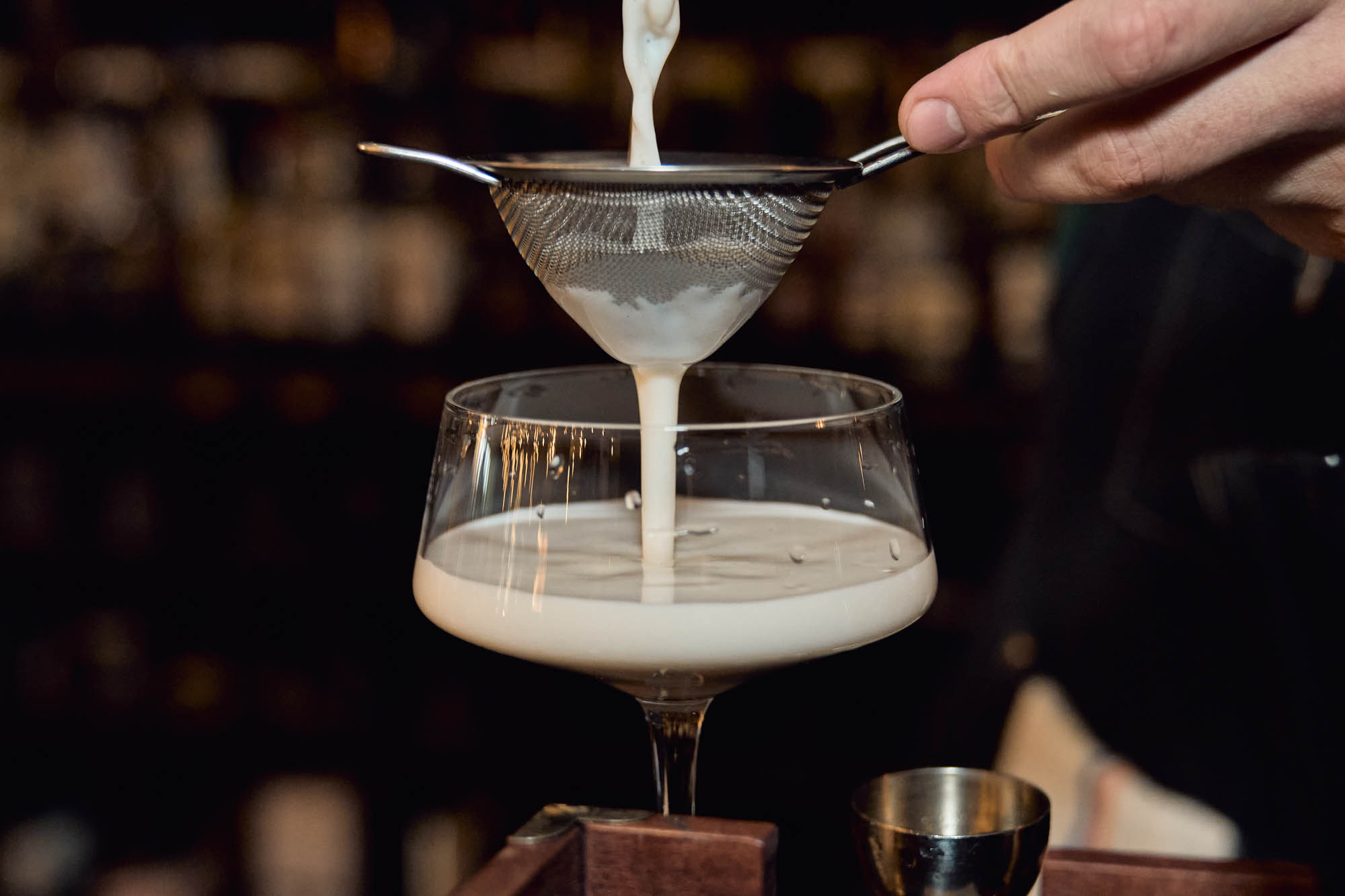 A drink being served.